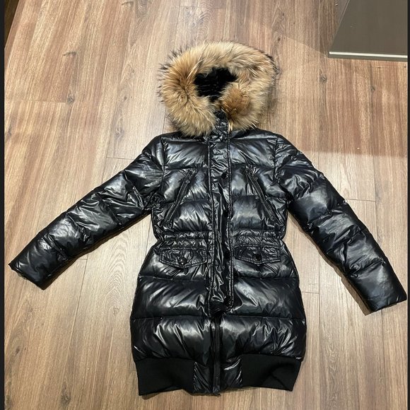 Moncler woman's coat, long down with fur, size 2 - Picture 2 of 10